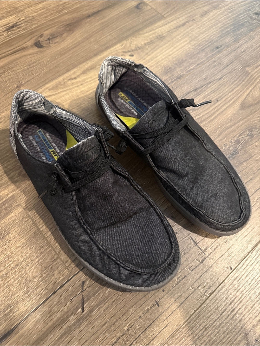 Skechers Black Canvas Slip-On Loafers